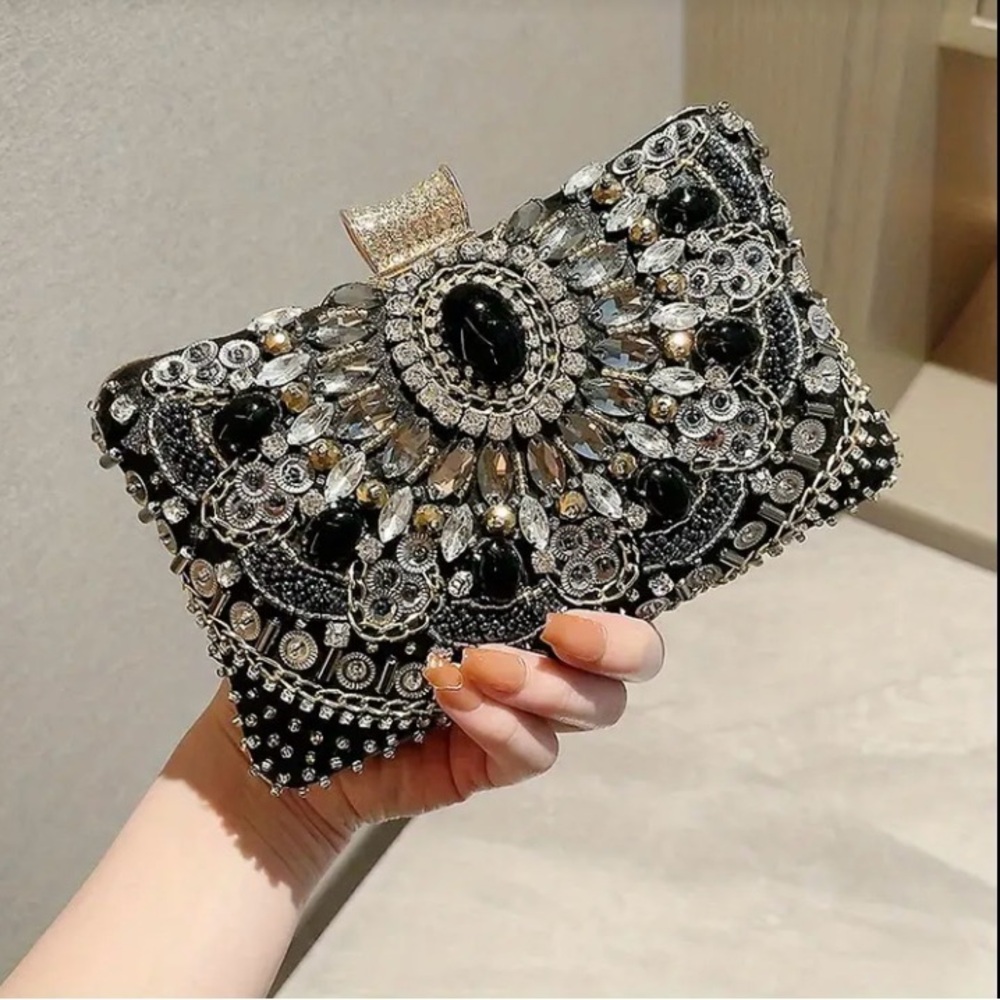 Rhinestone Evening Bag, Elegant bag for Wedding, Party, Prom.